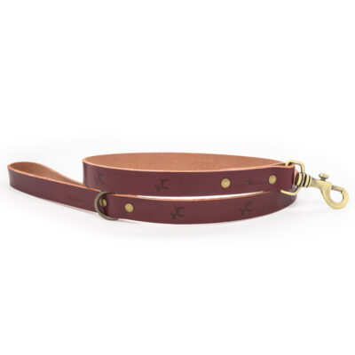Correa para perros Cuero Premium Cereza