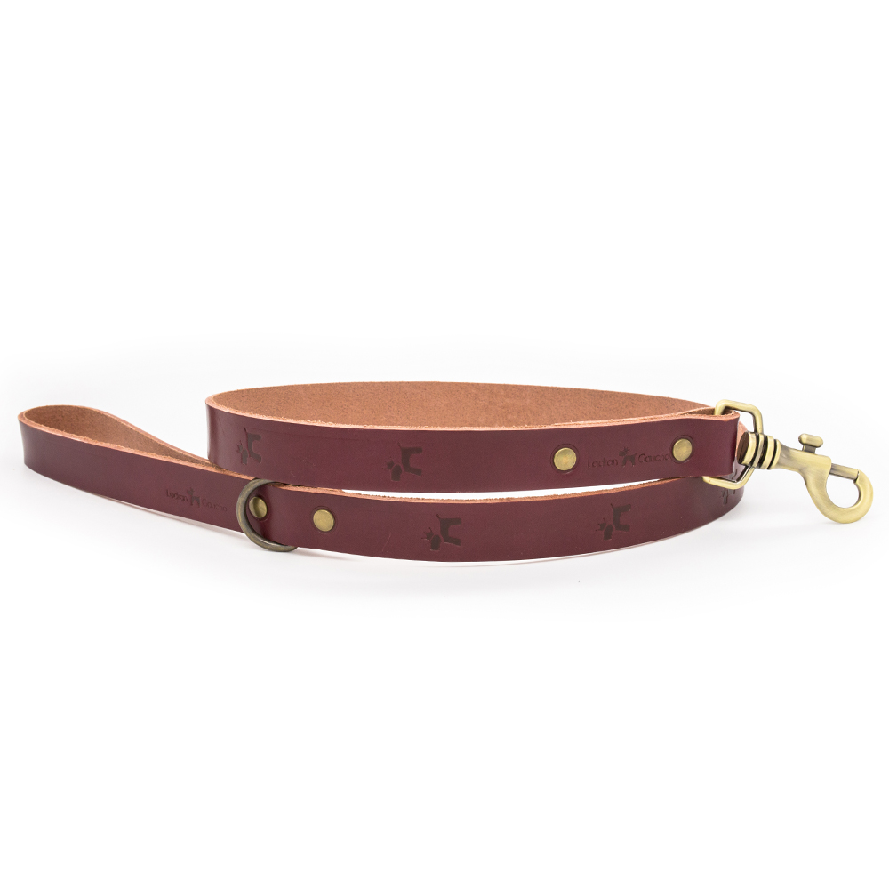Correa para perros Cuero Premium Cereza
