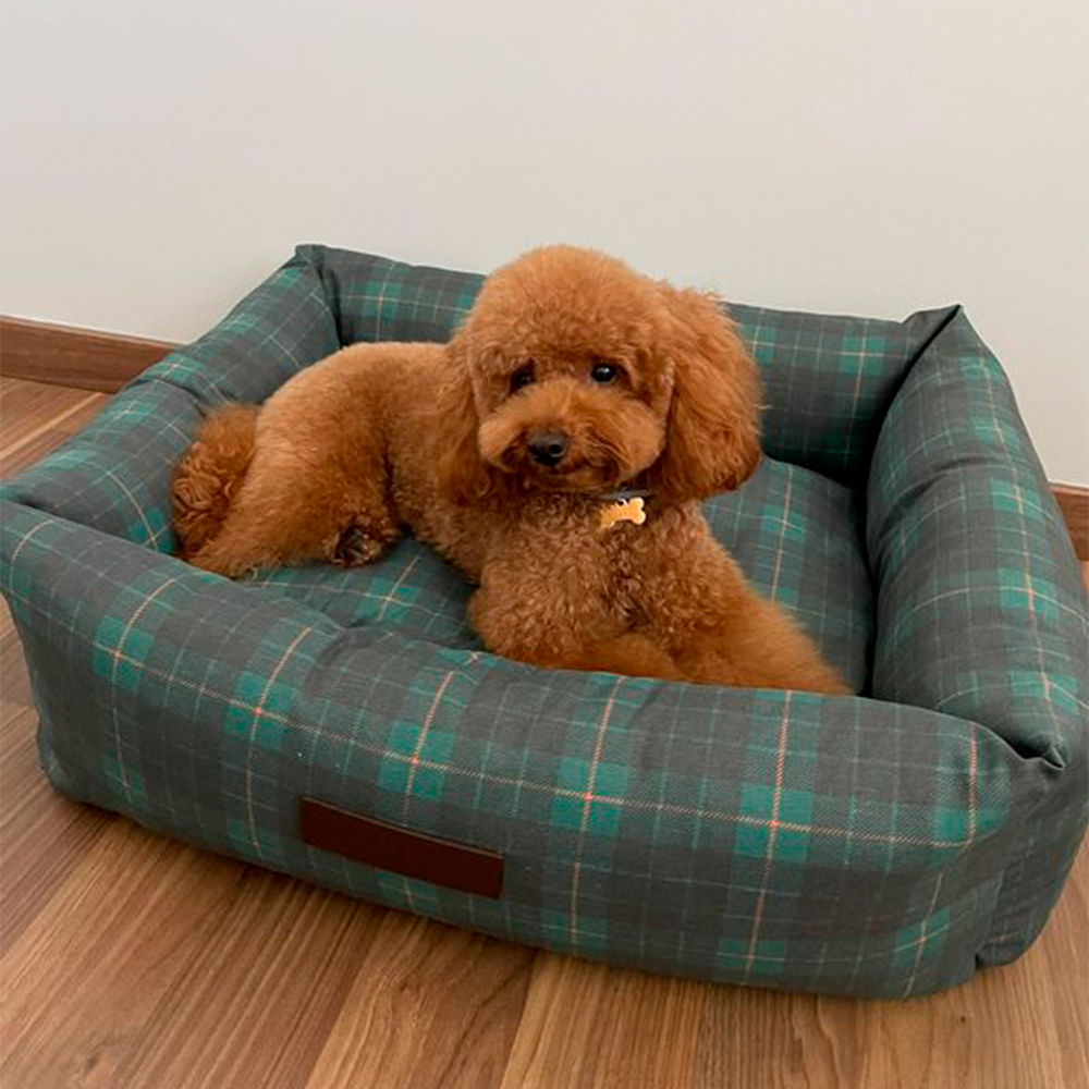 Green Tartan Waterproof Bed - Image 4