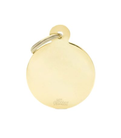 Chapa para perros basic circular dorado