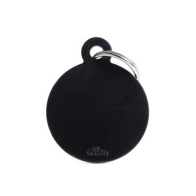 Chapa para perros basic circular negro