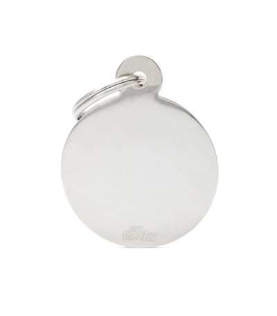 Chapa para perros basic circular plateado