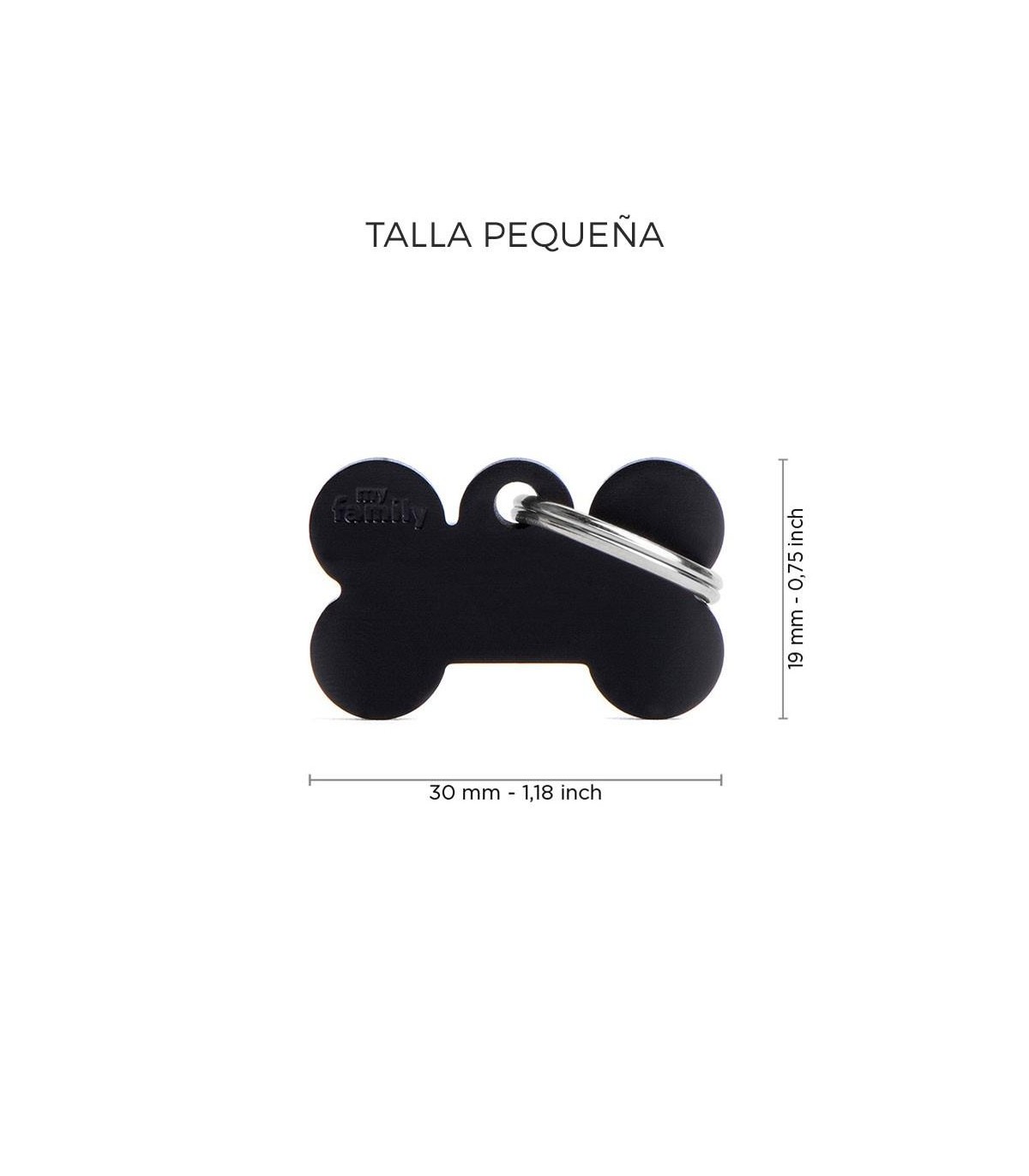 Chapa para perros basic hueso negro - Image 3