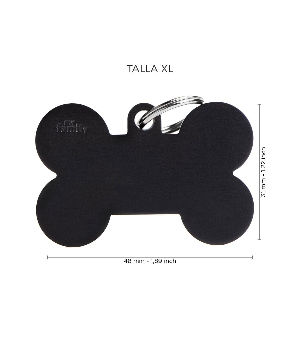 Chapa para perros basic hueso negro - Image 2