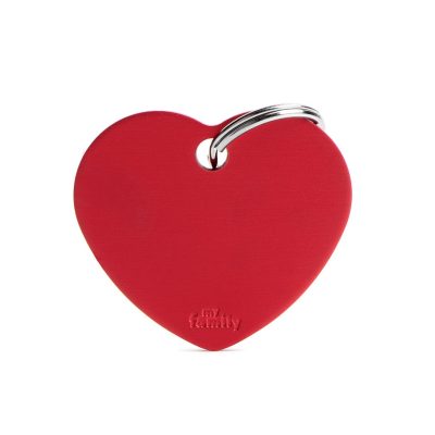 Chapa para perros corazón rojo