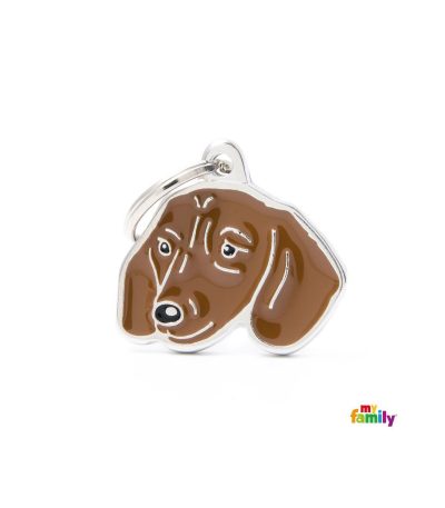 Chapa para perros teckel marrón