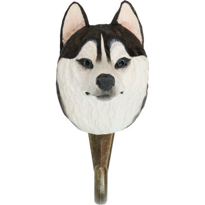 Perchero para complementos de perros con forma de Husky Siberiano
