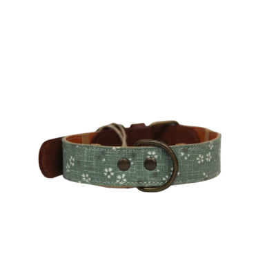 Collar para perros floral verdoso (outlet)