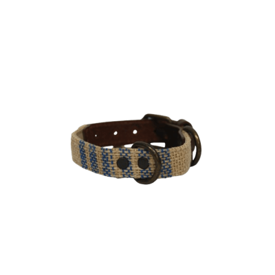 Collar para perros neutro con detalles azules (outlet)