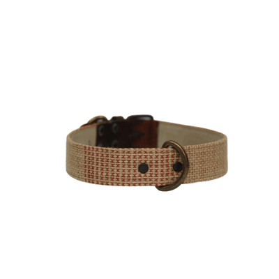 Collar para perros neutro con detalles rojizos (outlet)