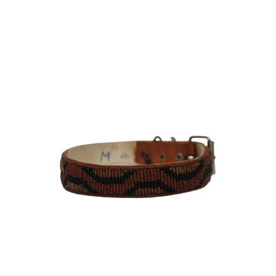 Collar para perros Tanzania con ondas negras mostaza y marrón (Outlet)