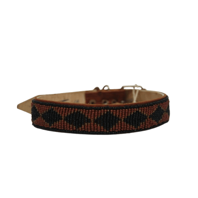 Collar para perros Tanzania con rombos negros y marrones (outlet)